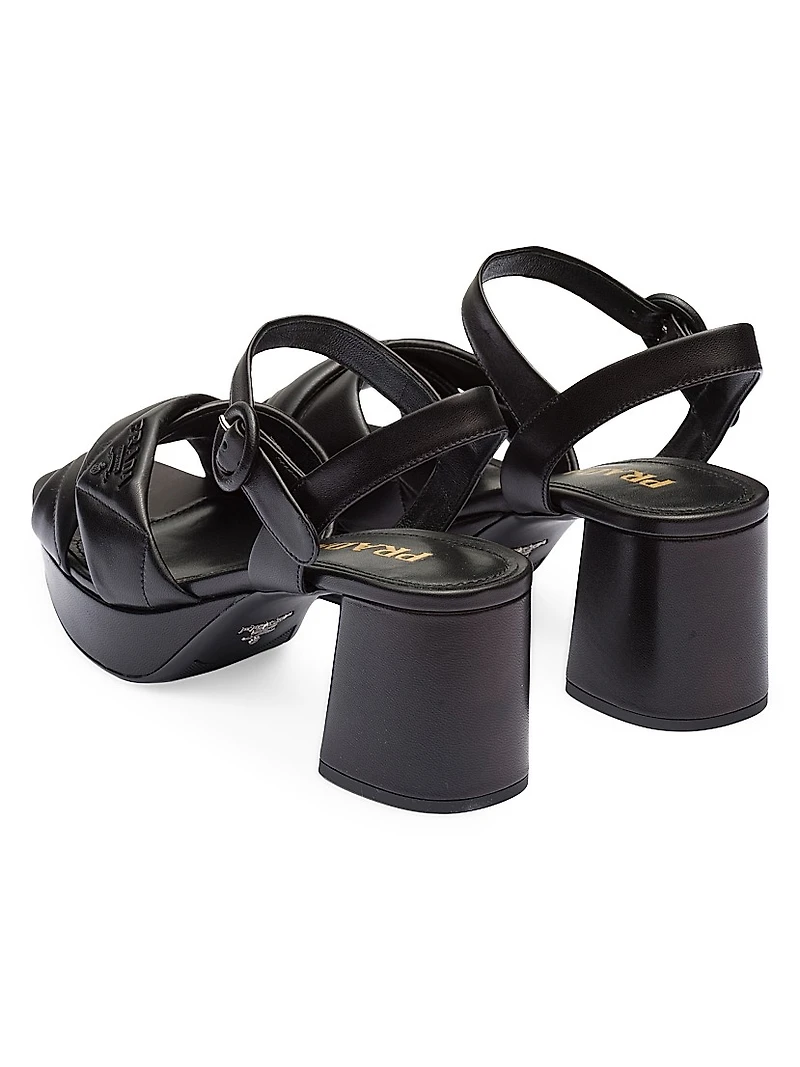 Quilted Nappa Leather Platform Sandals