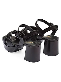 Quilted Nappa Leather Platform Sandals