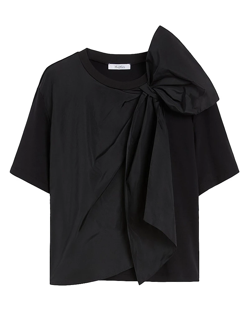 Jersey T Shirt with Maxi Bow