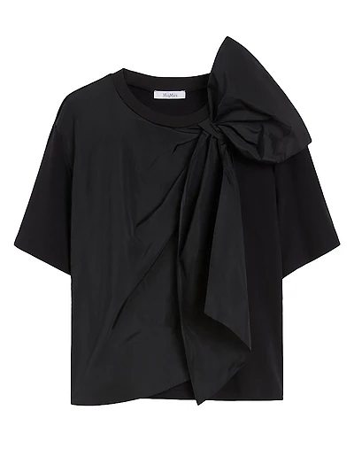 Jersey T Shirt with Maxi Bow