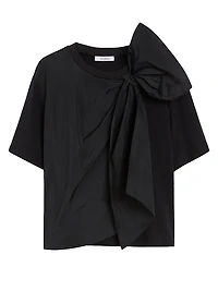 Jersey T Shirt with Maxi Bow
