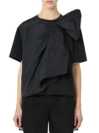 Jersey T Shirt with Maxi Bow