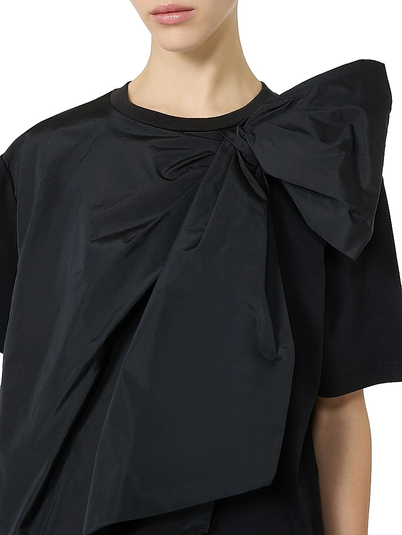 Jersey T Shirt with Maxi Bow
