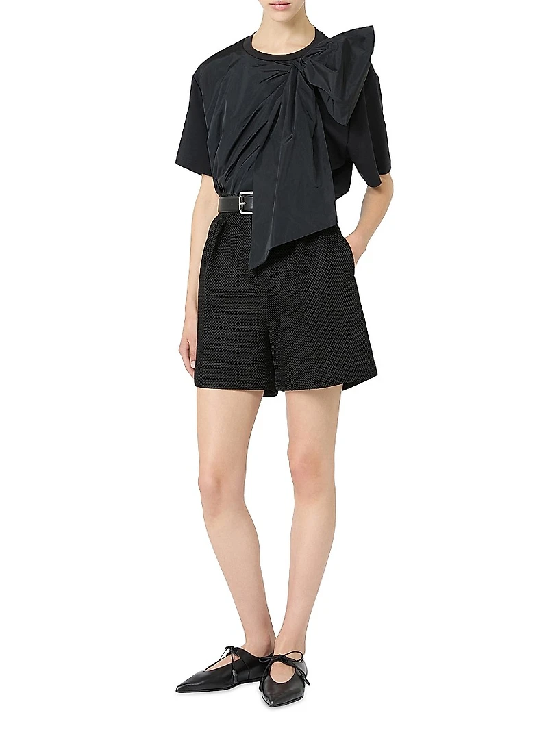 Jersey T Shirt with Maxi Bow