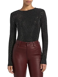 Rhinestone-Embellished Jersey Top