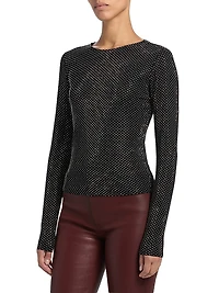 Rhinestone-Embellished Jersey Top