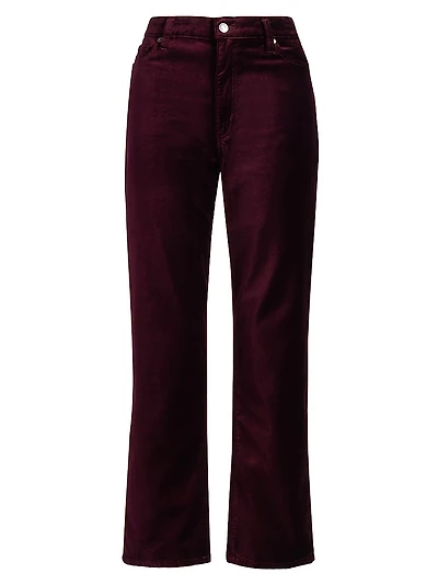 Le Sleek Velveteen Straight-Leg Pants