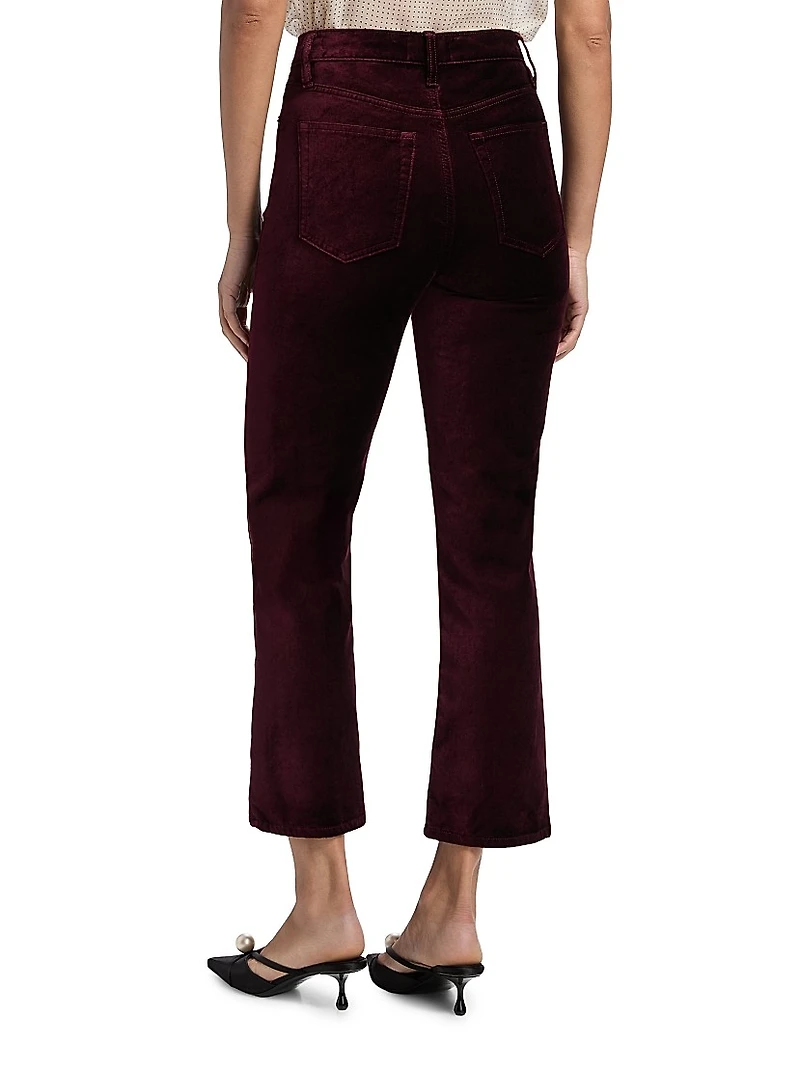 Le Sleek Velveteen Straight-Leg Pants