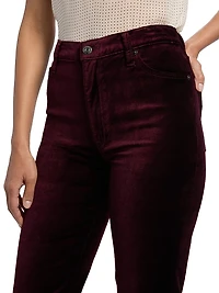 Le Sleek Velveteen Straight-Leg Pants