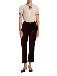 Le Sleek Velveteen Straight-Leg Pants