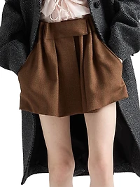 Pinstriped Mouline Wool Miniskirt