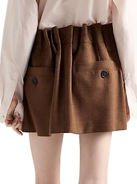 Pinstriped Mouline Wool Miniskirt