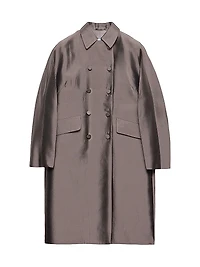 Double-Breasted Wool and Silk Coat