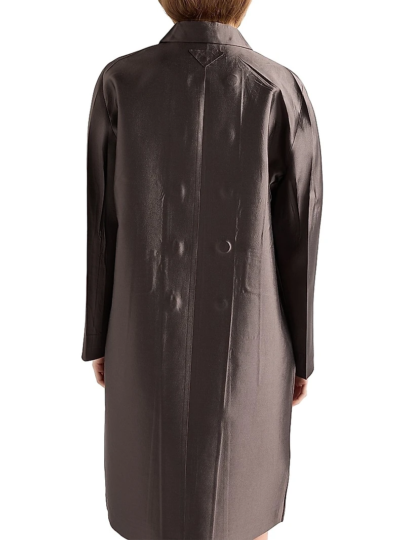 Double-Breasted Wool and Silk Coat