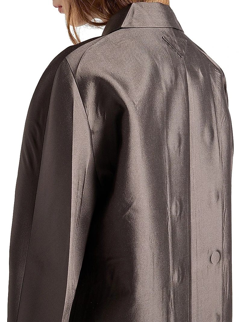Double-Breasted Wool and Silk Coat