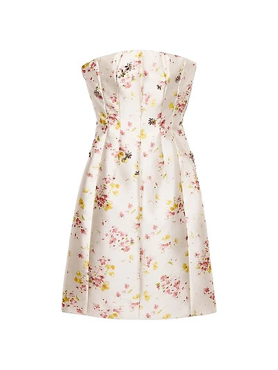 Floral Print Silk and Wool Dress