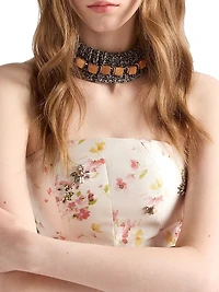 Floral Print Silk and Wool Dress