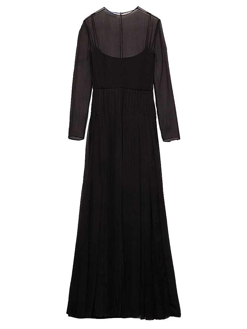 Long Silk Chiffon Dress