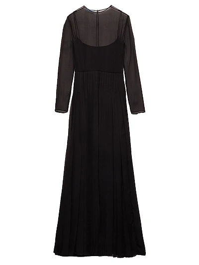 Long Silk Chiffon Dress