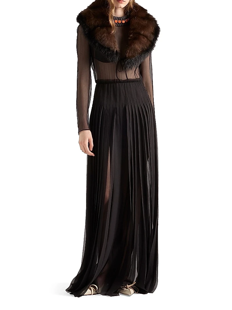 Long Silk Chiffon Dress