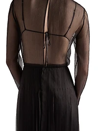 Long Silk Chiffon Dress