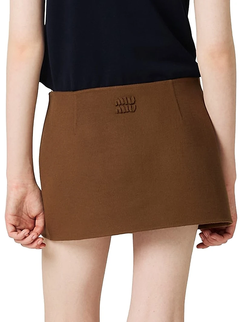 Double Cashmere Miniskirt