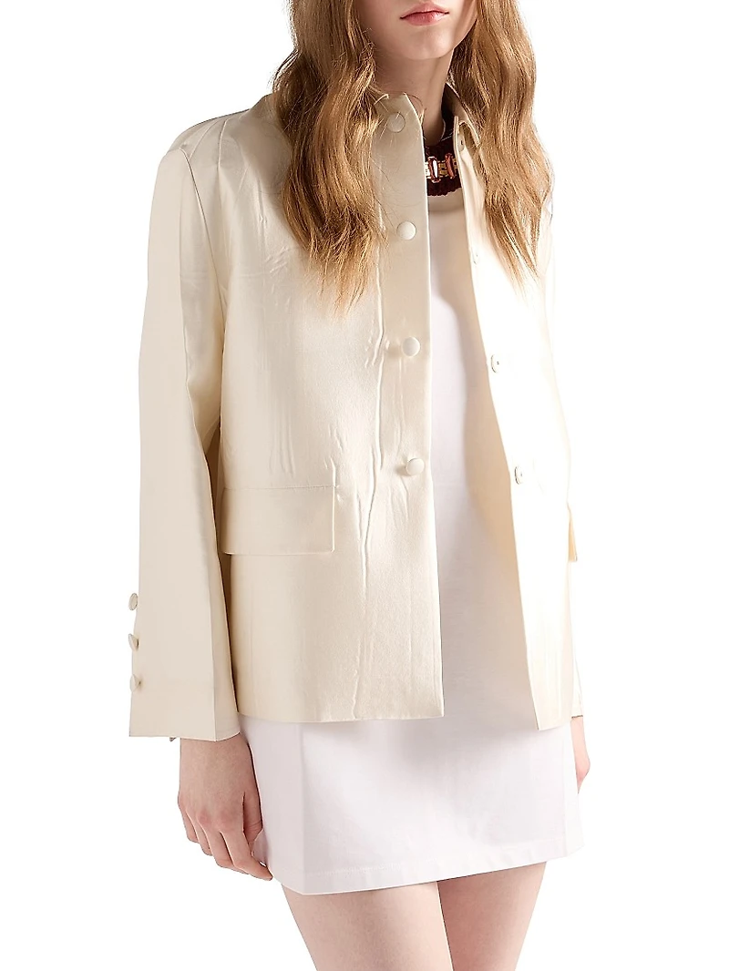 Single Breasted Silk and Wool Jacket