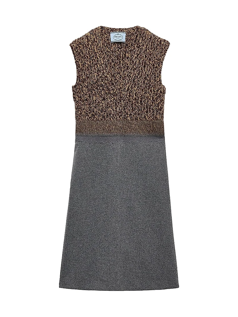 Shetland Wool and Cashmere V-Neck Dress