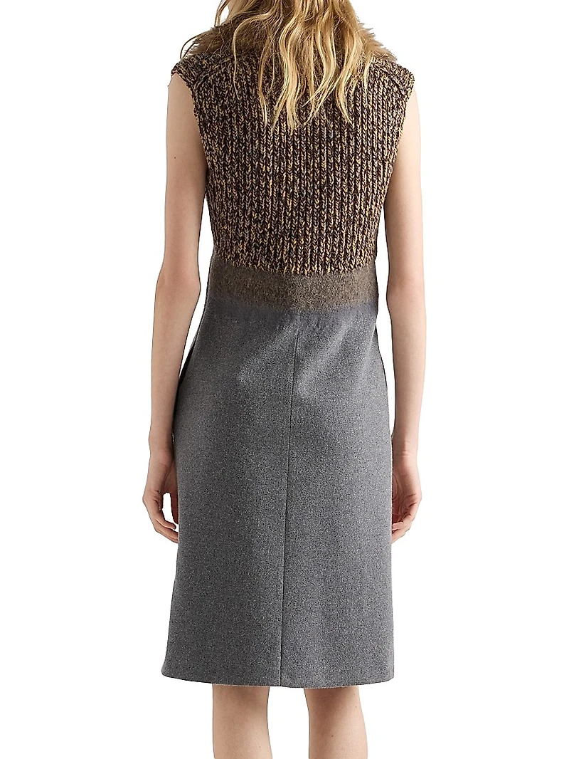 Shetland Wool and Cashmere V-Neck Dress