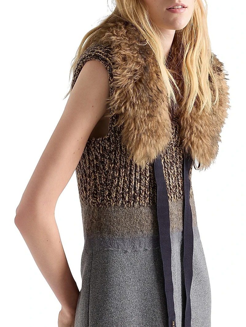 Shetland Wool and Cashmere V-Neck Dress