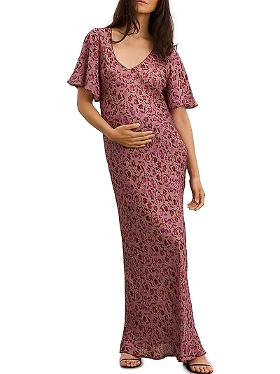 The Mirabelle Bias Floral Maternity Dress