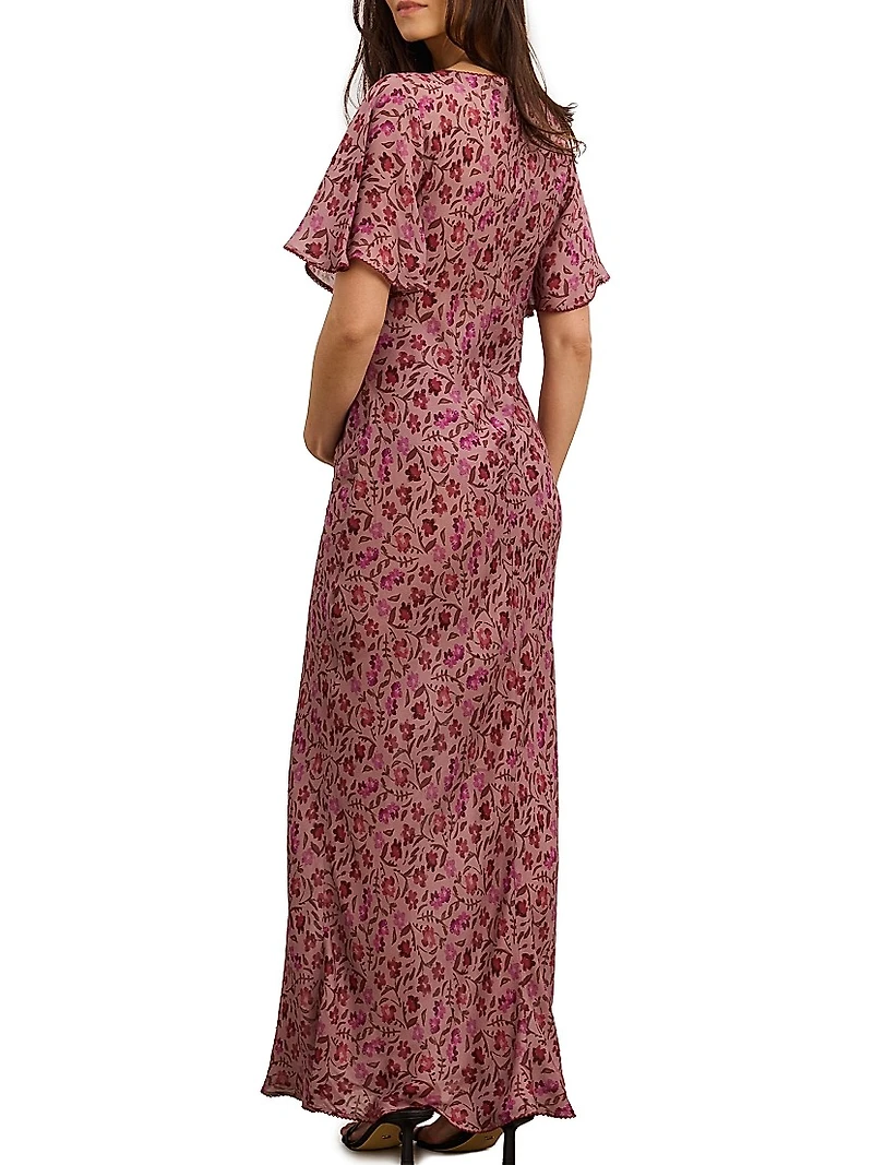 The Mirabelle Bias Floral Maternity Dress