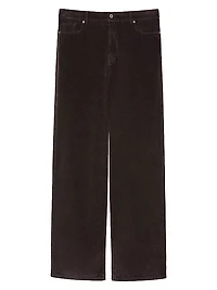 Stretch Velvet Wide Leg Trousers