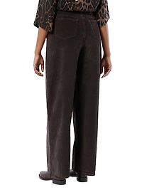 Stretch Velvet Wide Leg Trousers