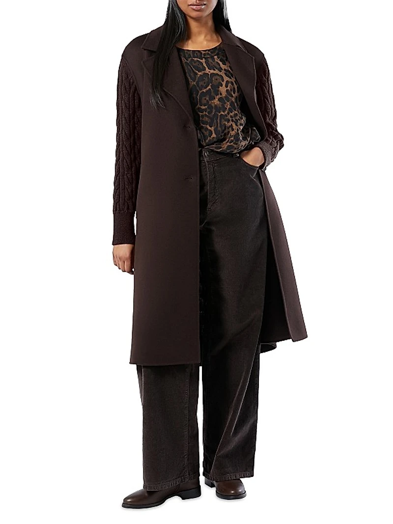 Stretch Velvet Wide Leg Trousers