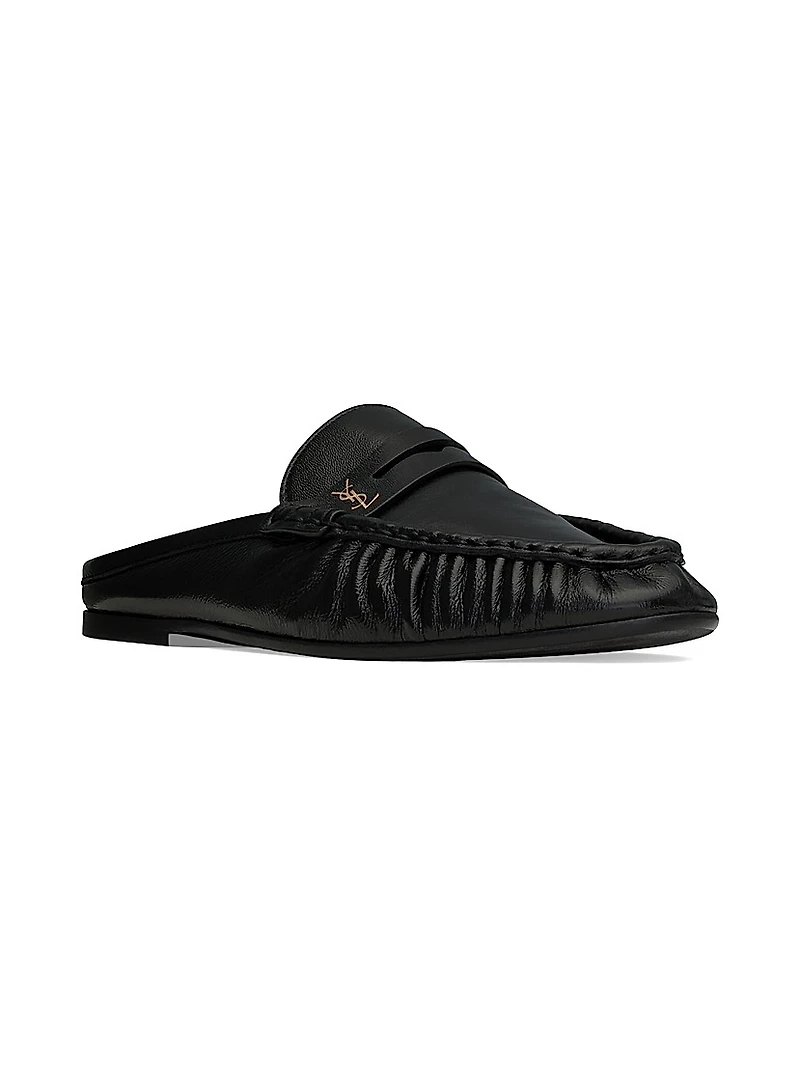 Le Loafer Mules Shiny Creased Leather