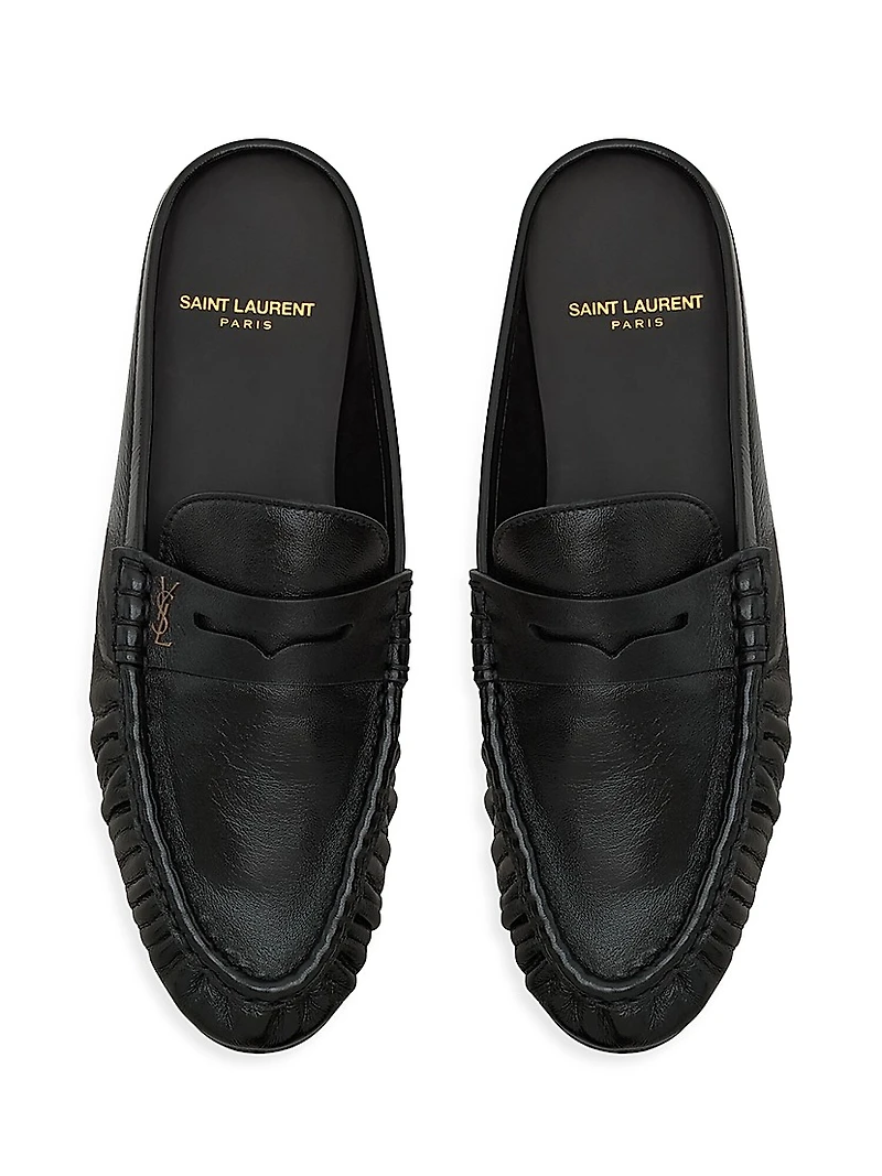 Le Loafer Mules Shiny Creased Leather