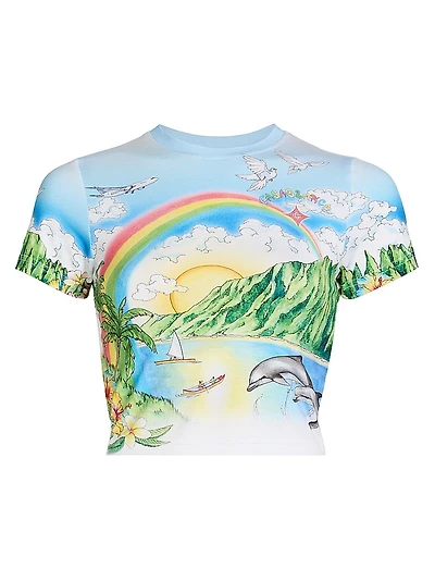 Aloha Printed Cropped Baby T-Shirt