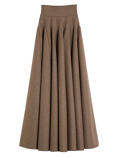 Wide Wool Felt Skirt