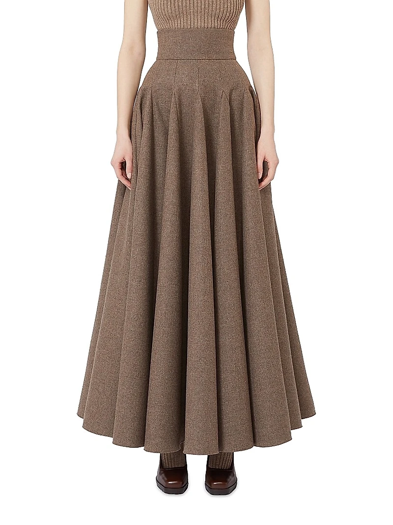Wide Wool Felt Skirt
