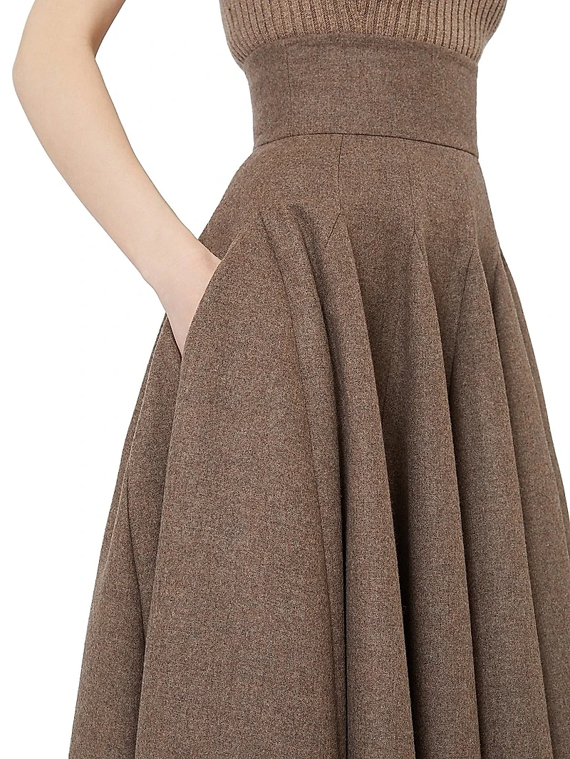 Wide Wool Felt Skirt