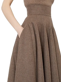 Wide Wool Felt Skirt