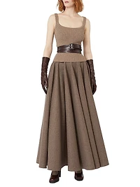 Wide Wool Felt Skirt