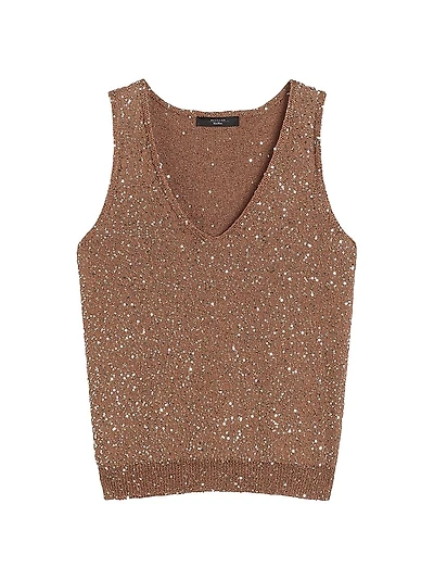 Sequinned Knitted Top