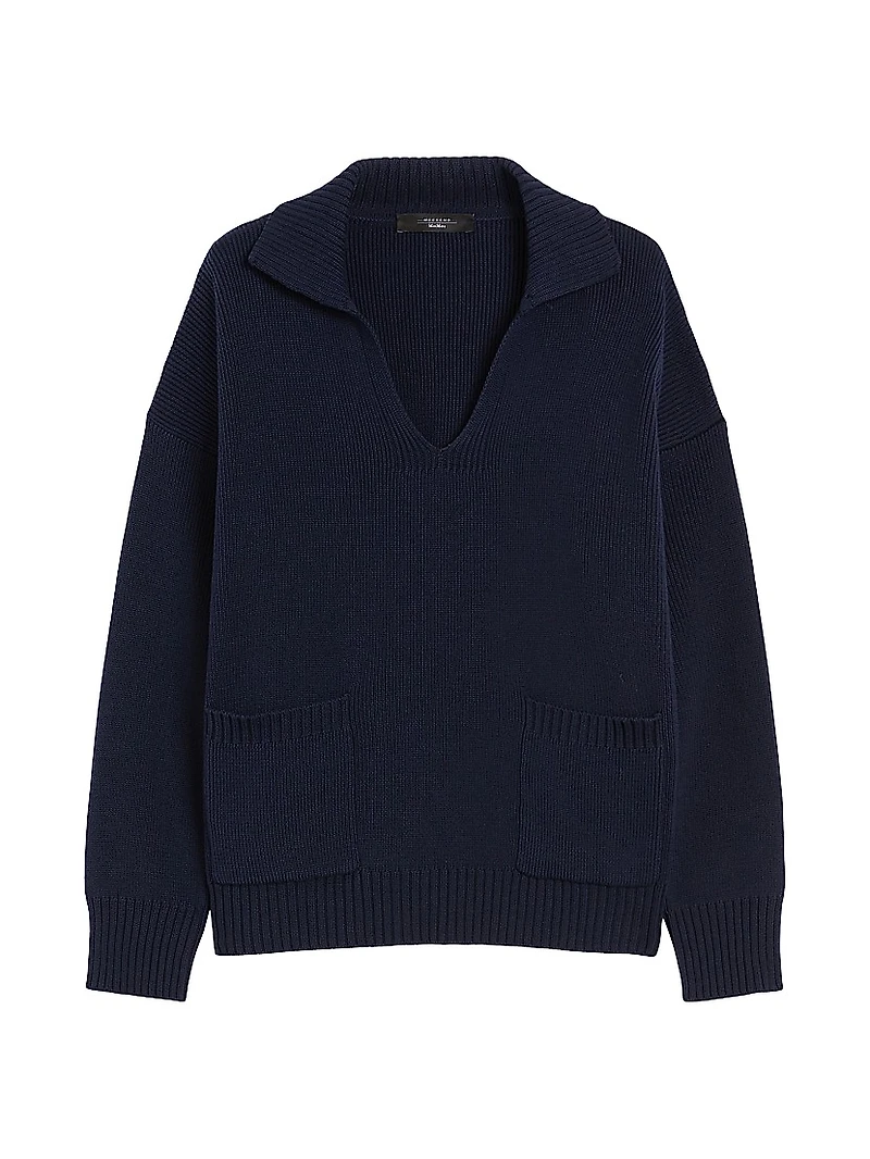 Cotton Yarn Polo Sweater