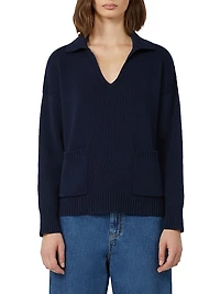 Cotton Yarn Polo Sweater