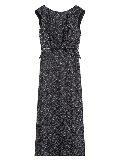 Long Printed Silk Dress