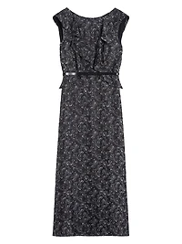 Long Printed Silk Dress