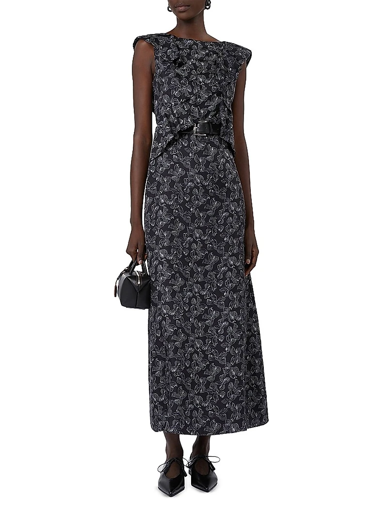 Long Printed Silk Dress