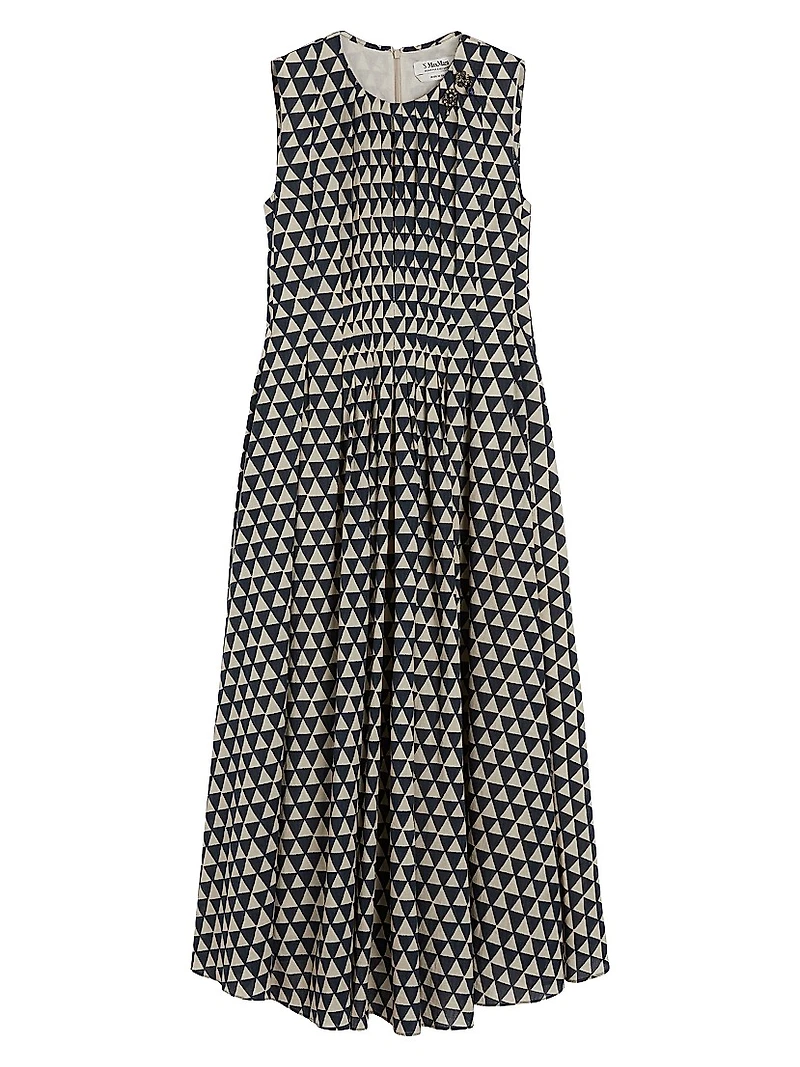 Printed Voile Midi Dress